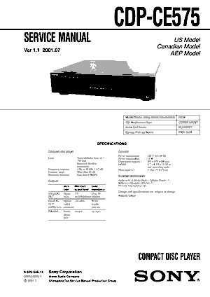 Audio Service Manuals - s / sony / sony-cdp