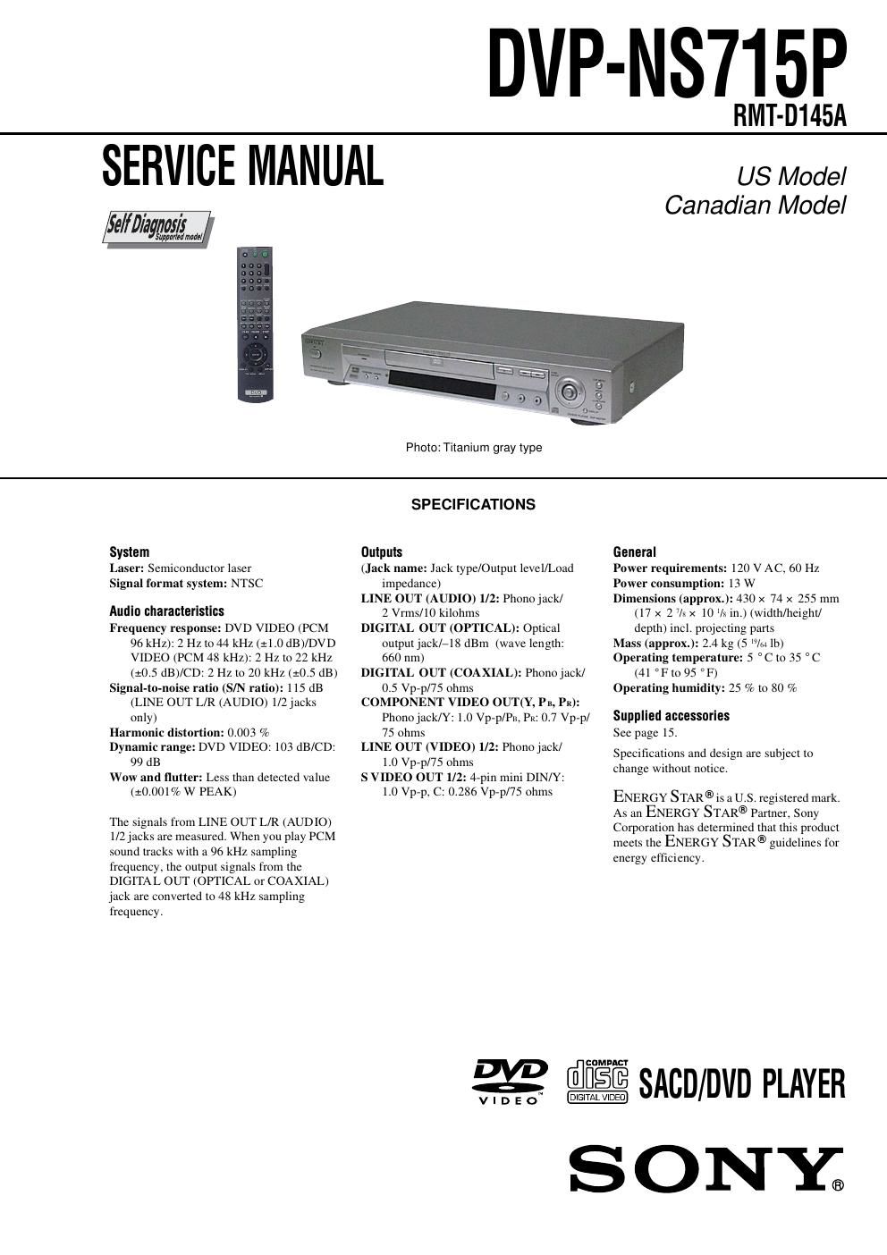 sony dvpns 715 p service manual