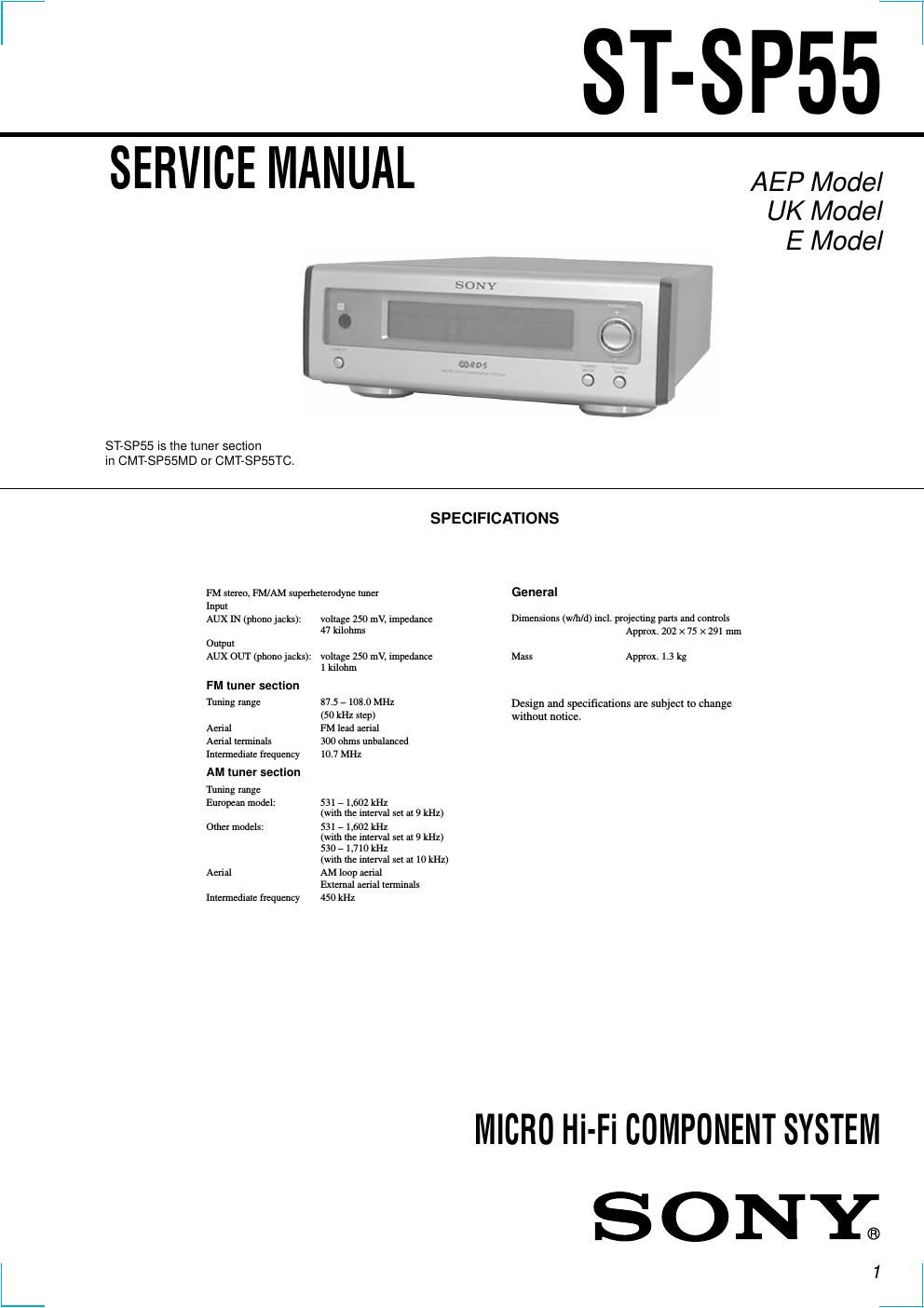 sony st sp 55