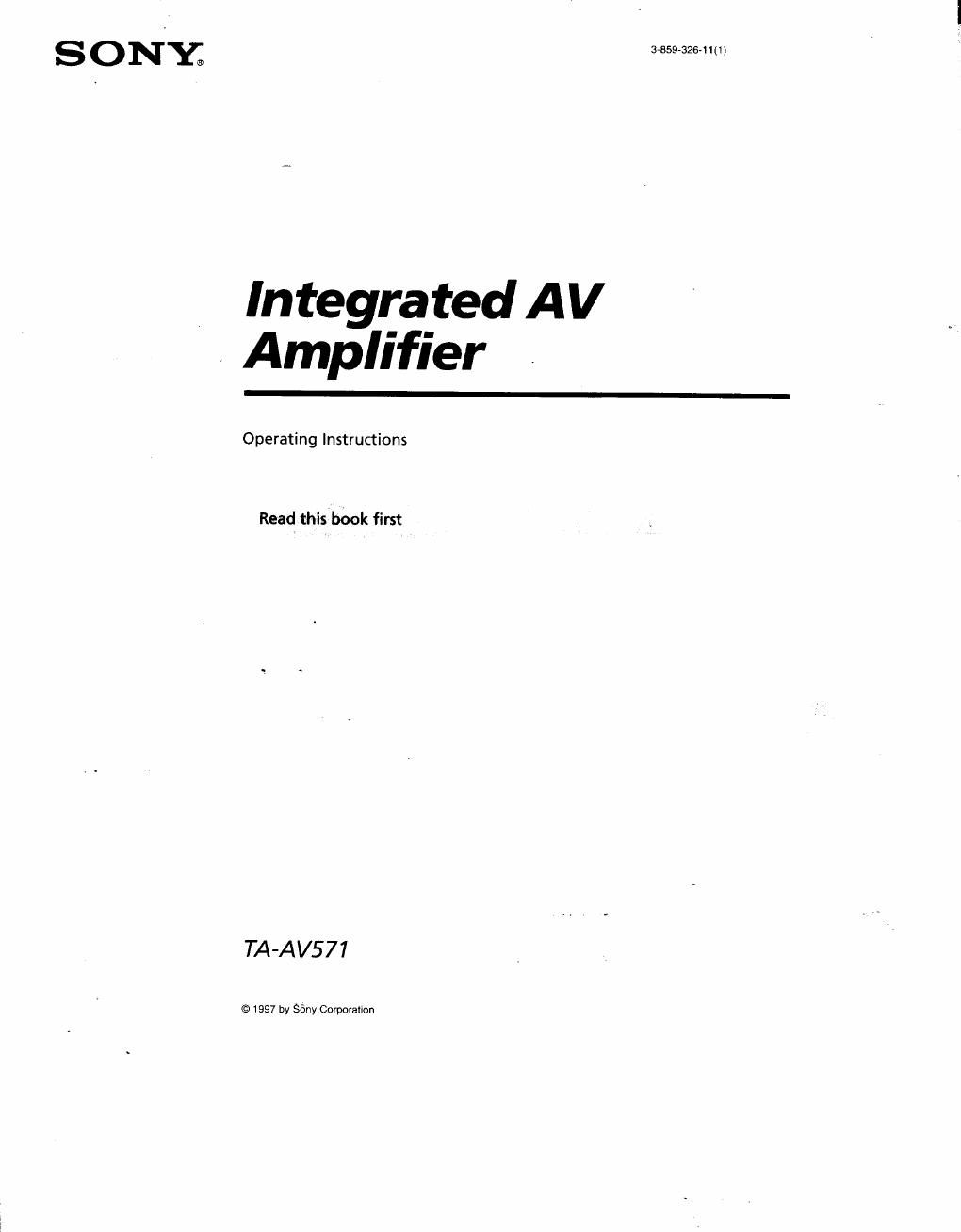 sony ta av 571 owners manual