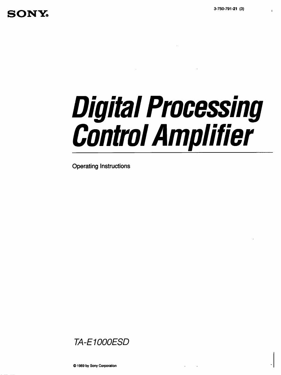 sony ta e 1000 esd owners manual