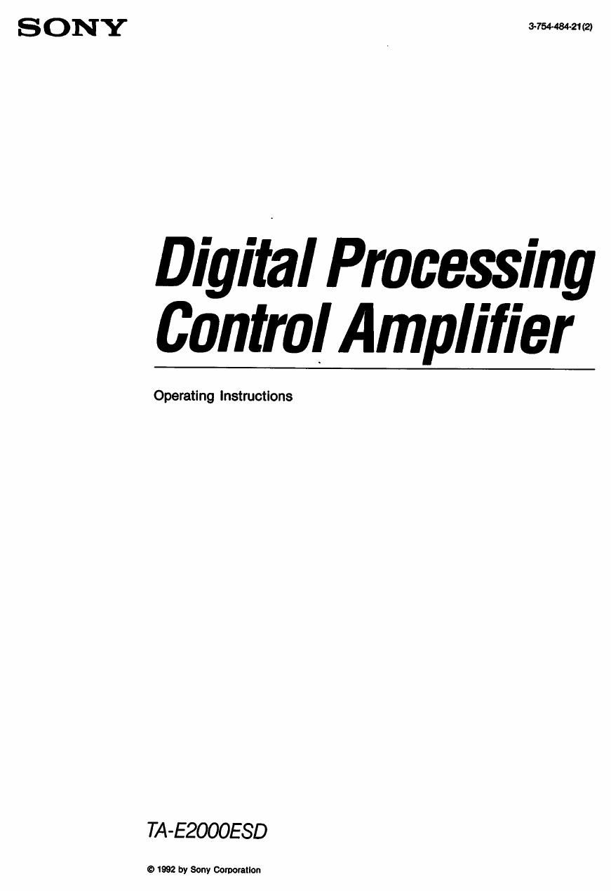 sony ta e 2000 esd owners manual