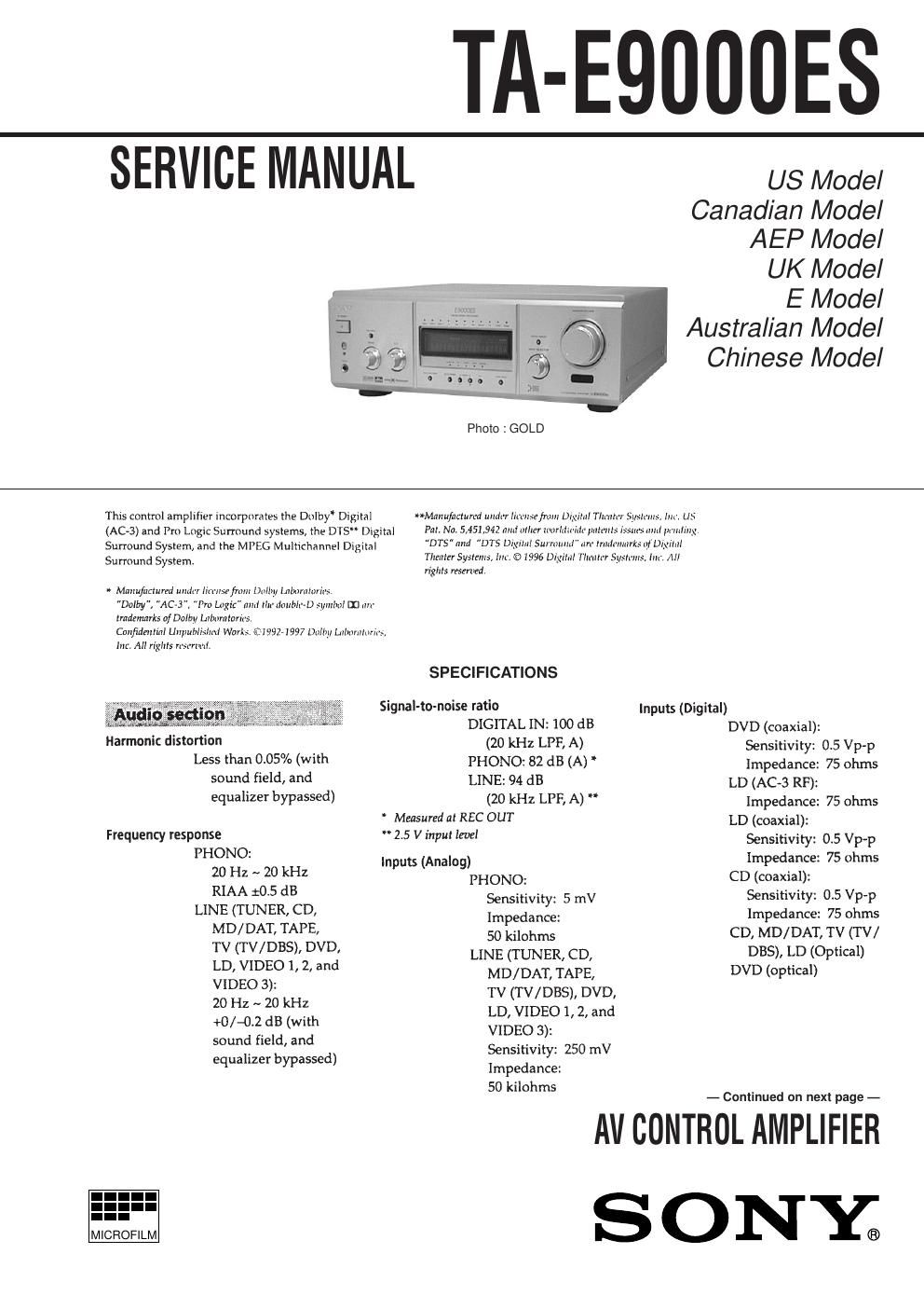 sony ta e 9000es av service manual