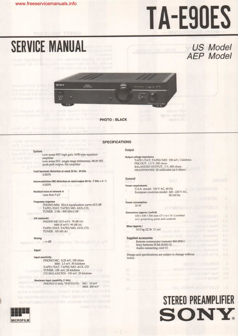 sony ta e 90es pre service manual