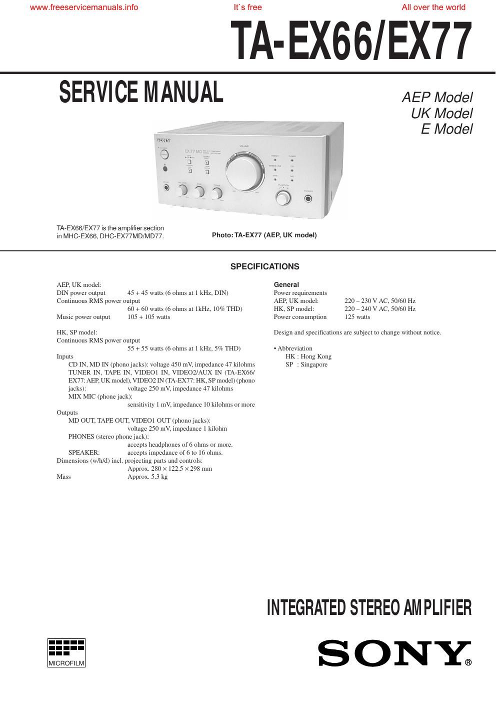 Sony TA EX 66 int sm