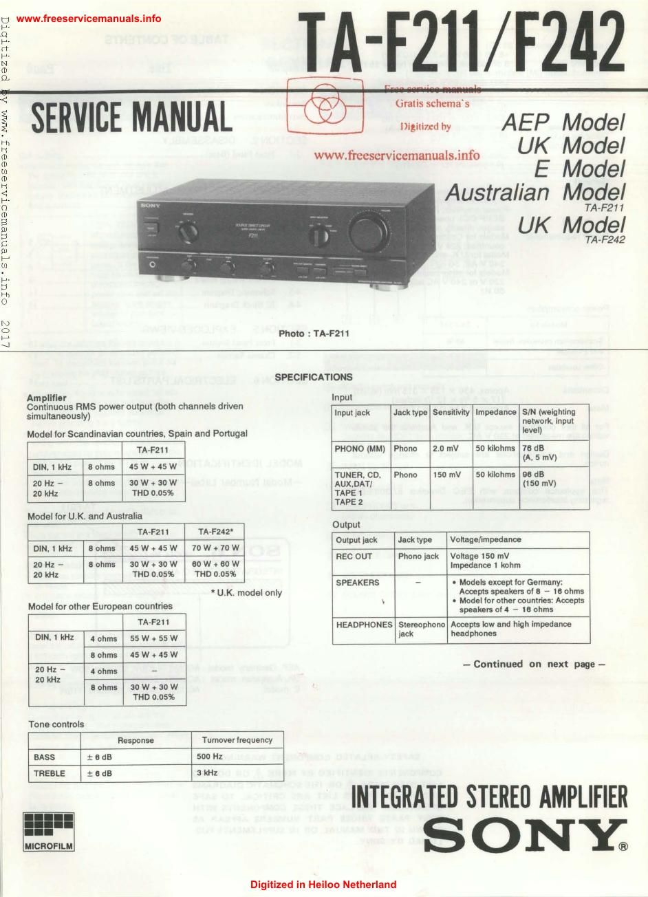 sony ta f 242 int service manual