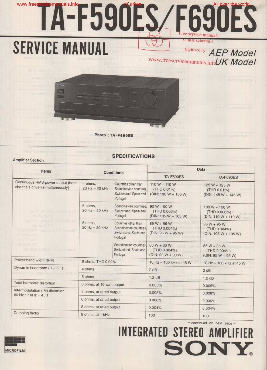 sony ta f 690es int service manual