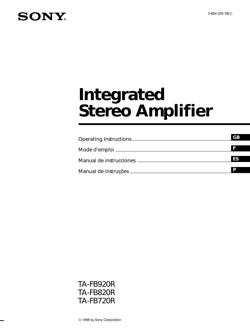 sony ta fb 720 r owners manual