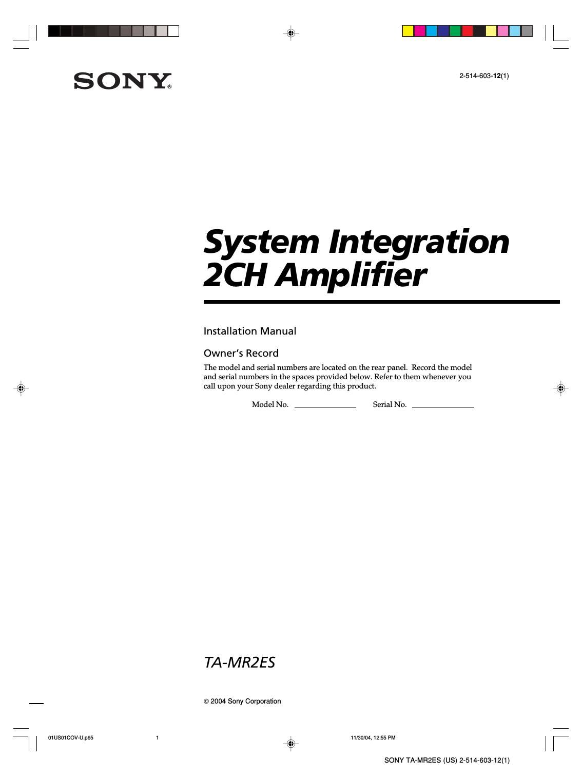 sony ta mr 2 es owners manual