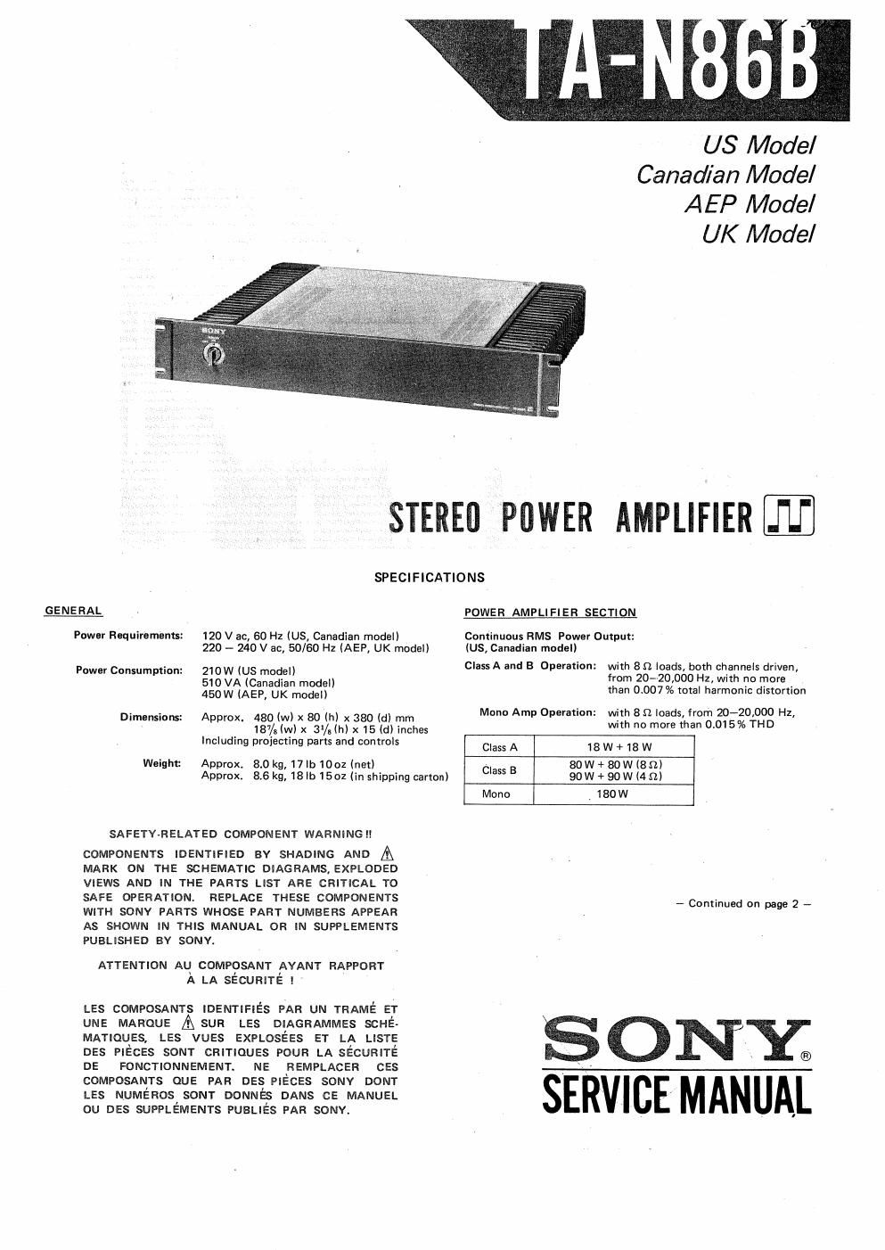 sony ta n 68 b service manual