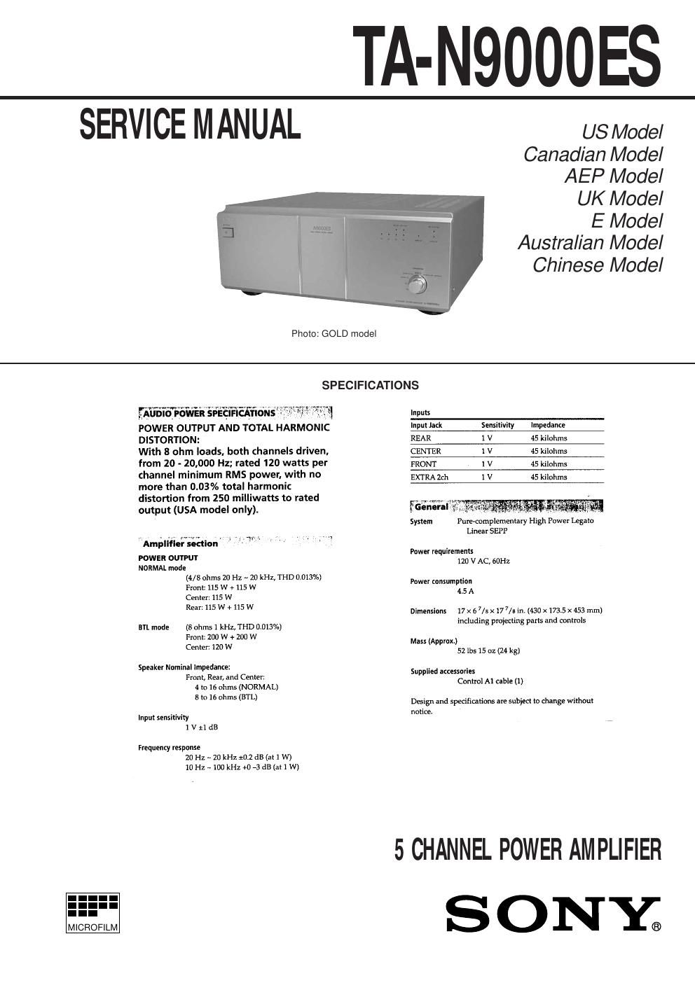 sony ta n 9000 es service manual