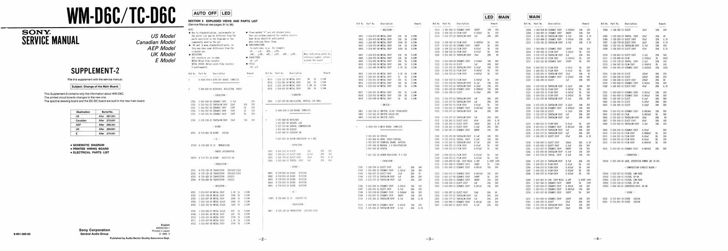 sony tc d 6 c schematic