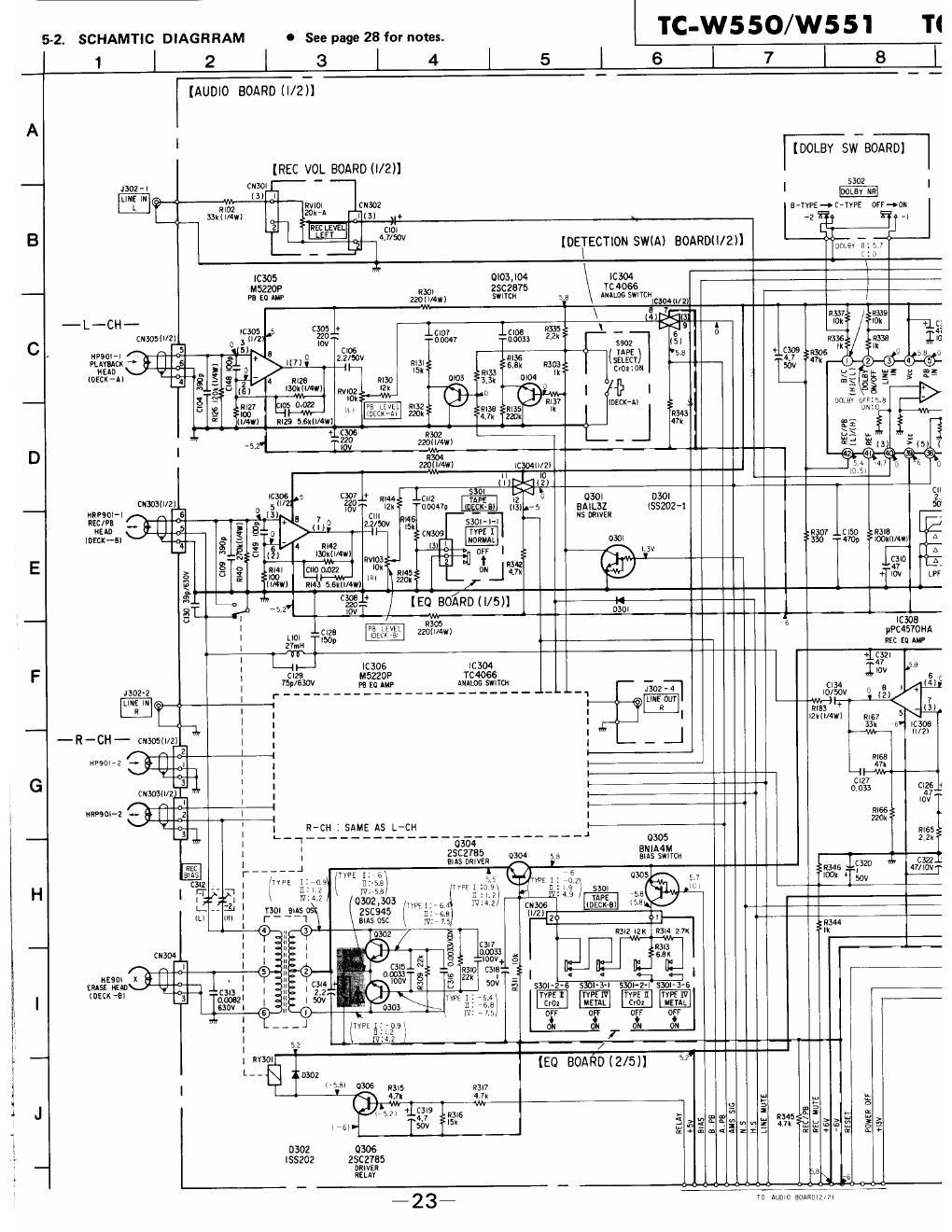 sony tc w 550 schematic