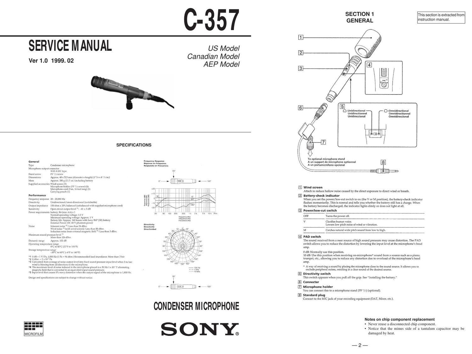 sony c 357 service manual