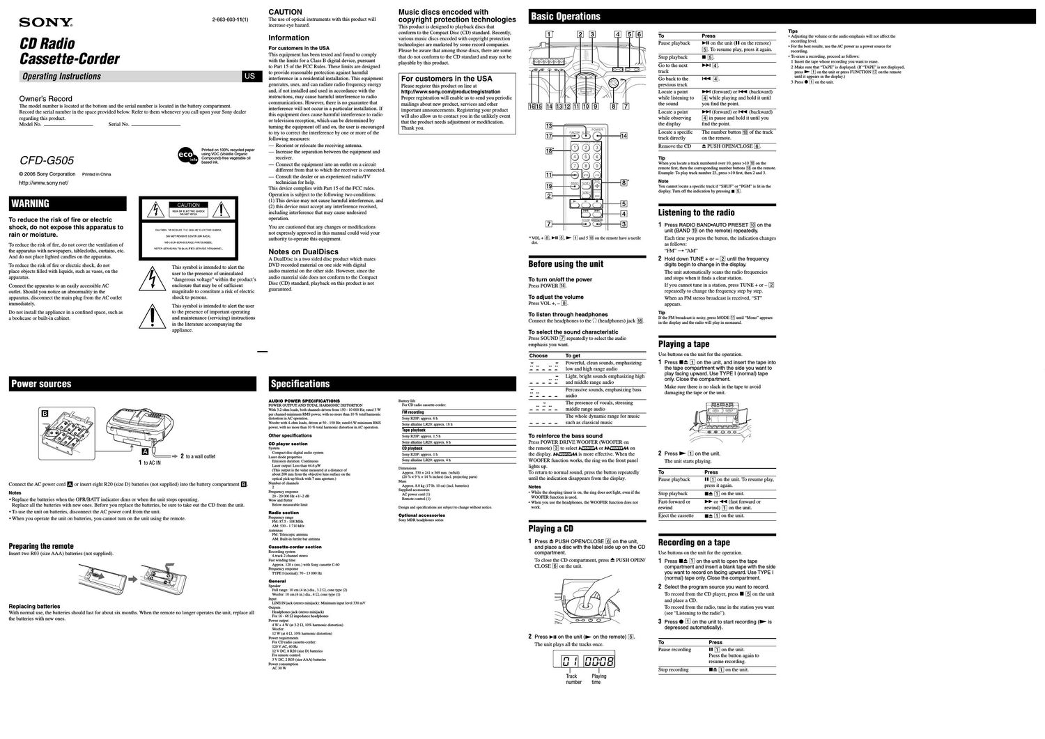 sony cfd g 505 owners manual