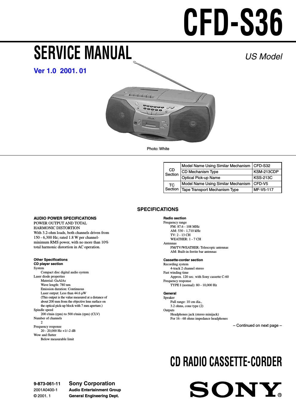 sony cfd s 36 ver 1 0