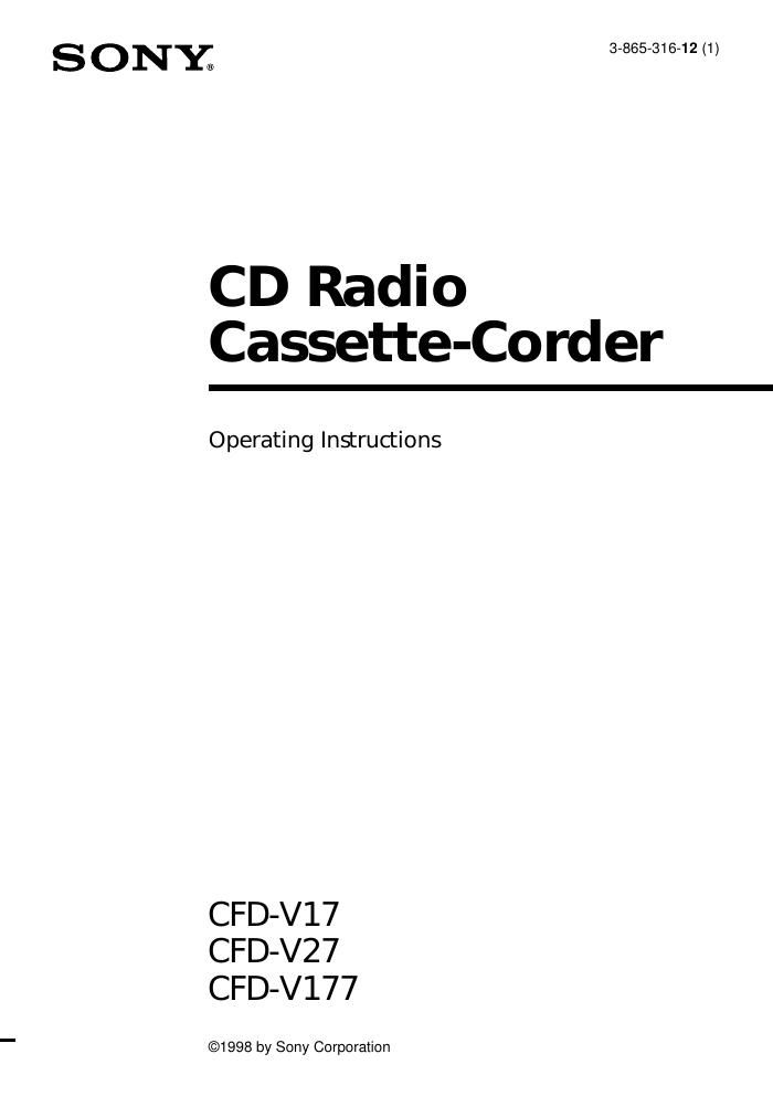 sony cfd v 17 owners manual