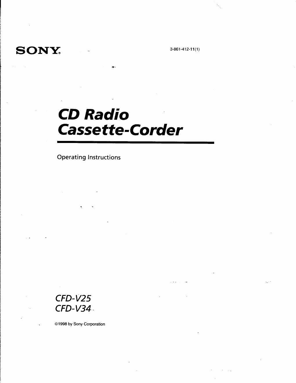 sony cfd v 25 owners manual