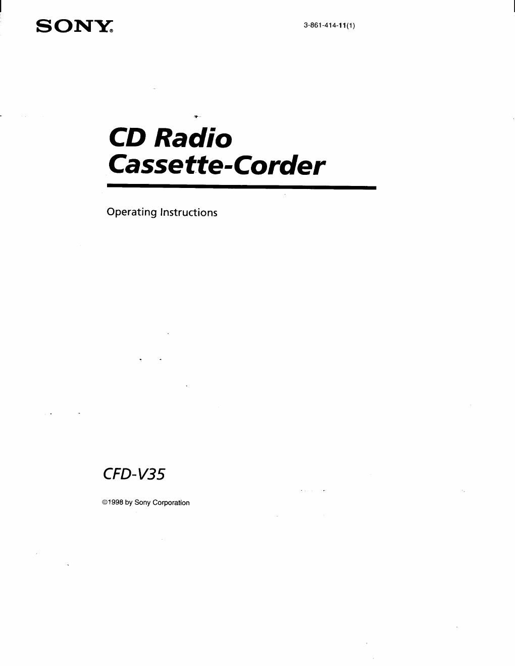 sony cfd v 35 owners manual