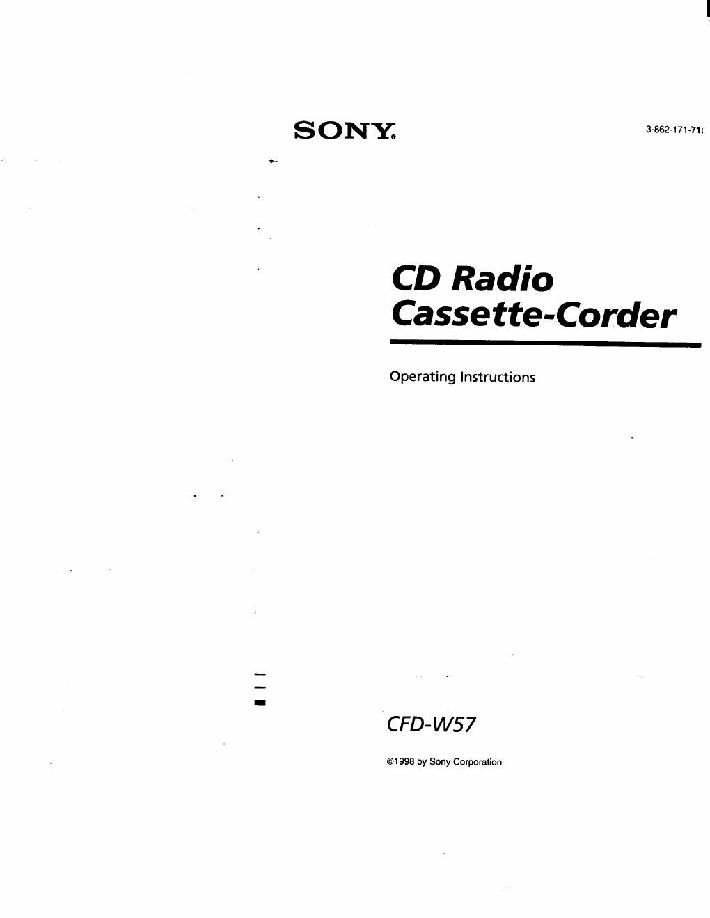 sony cfd w 57 owners manual