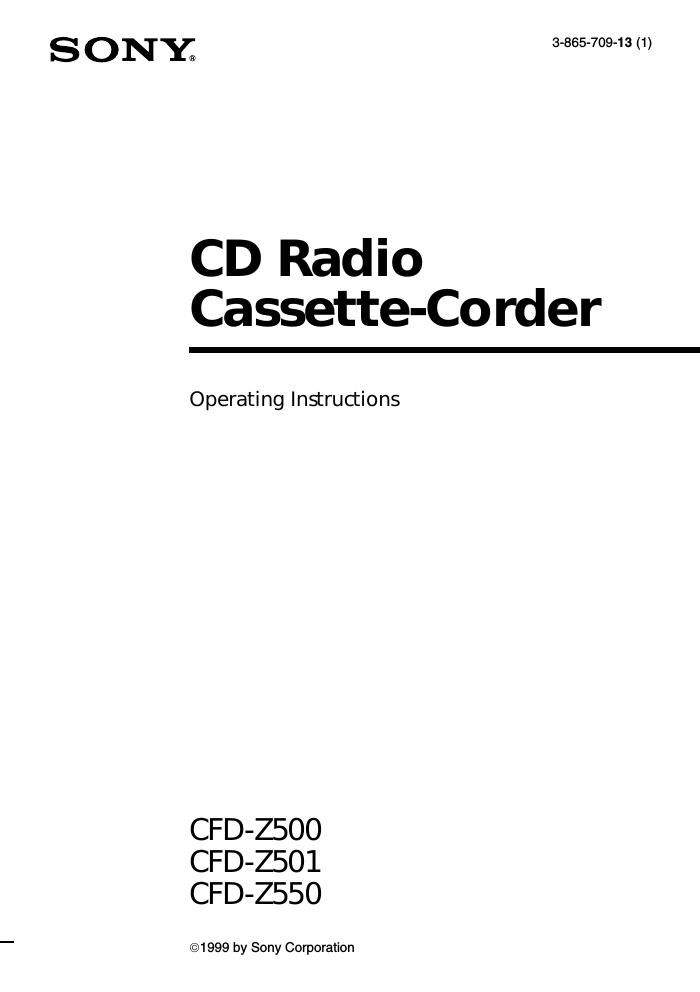 sony cfd z 501 owners manual