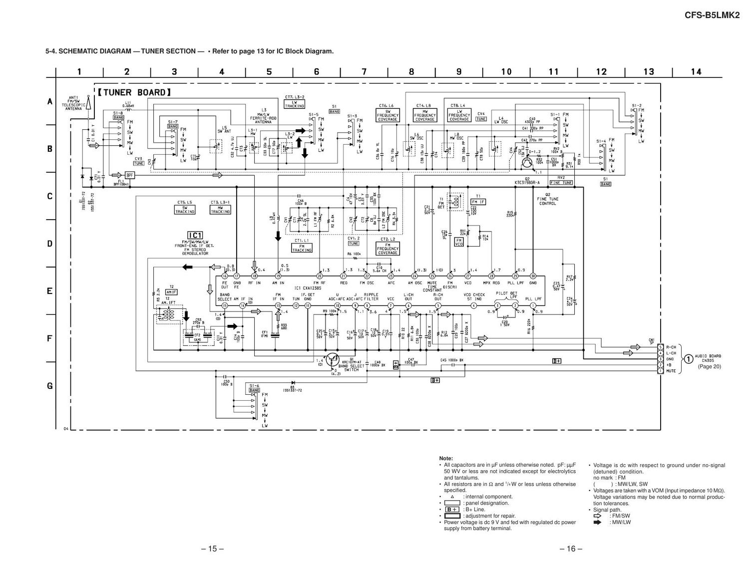 Free Audio Service Manuals - Free download sony cfs b 5 l mk2 schematic