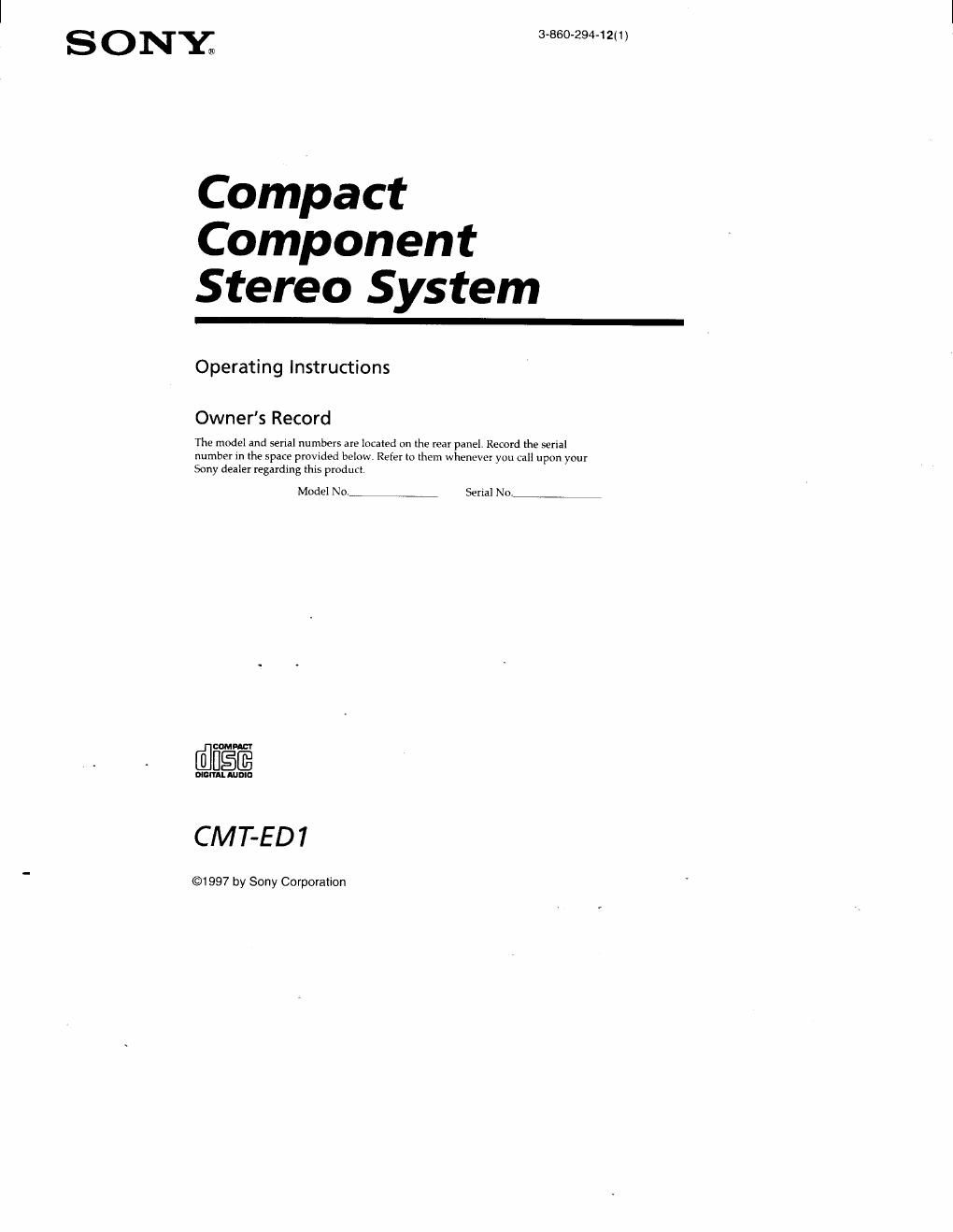 sony cmt ed 1 owners manual