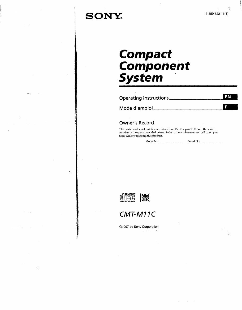 sony cmt m 11 c owners manual