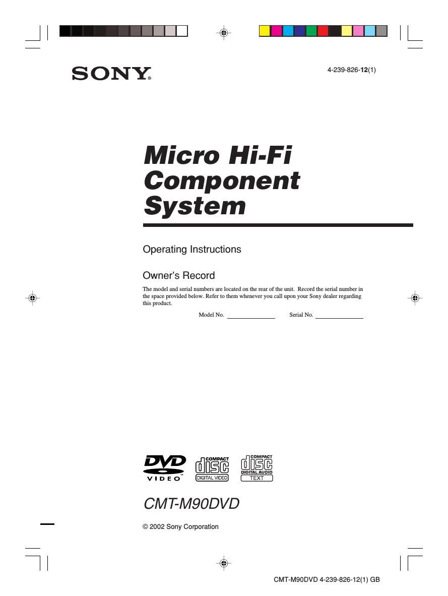 sony cmt m 90 dvd owners manual