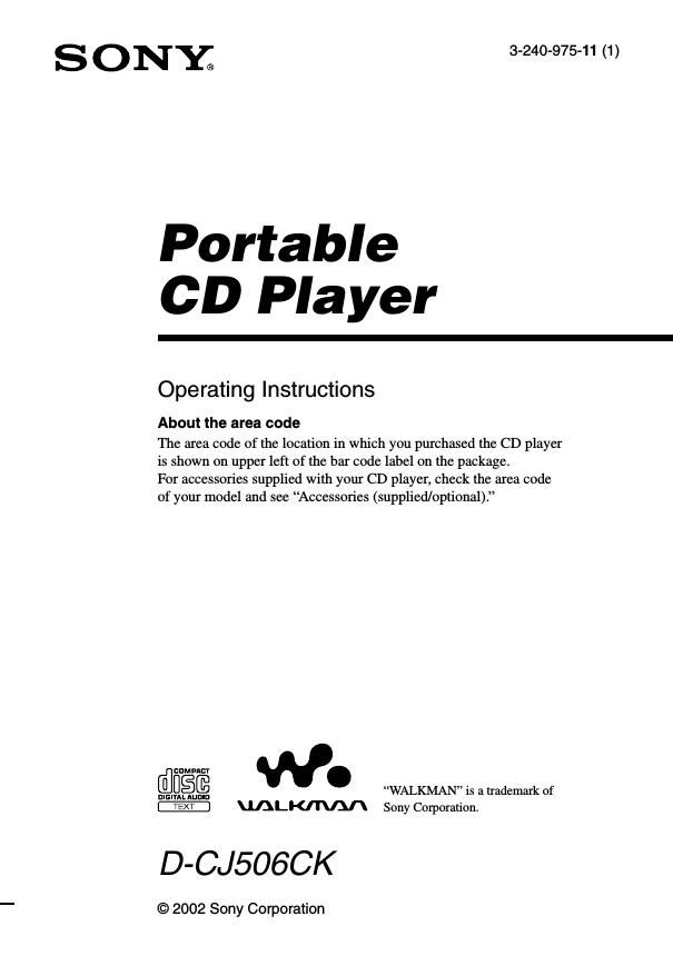 sony d cj 506 ck owners manual