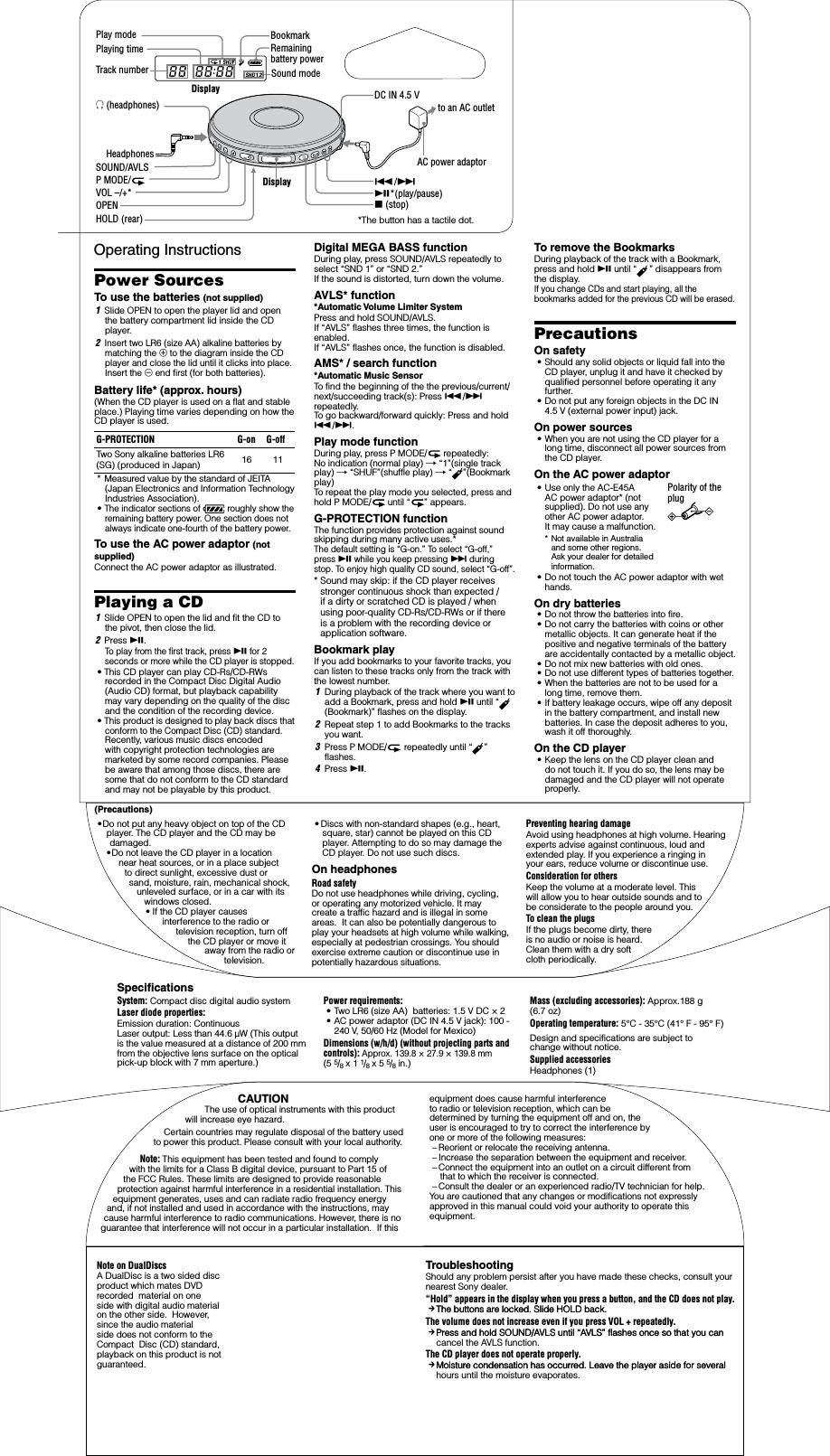 sony d ej 011 owners manual