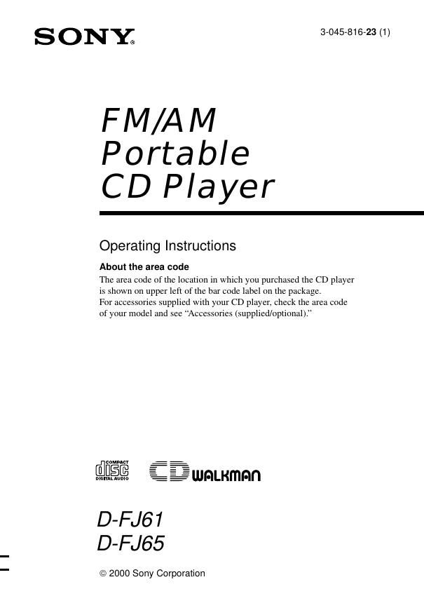 sony d fj 61 owners manual