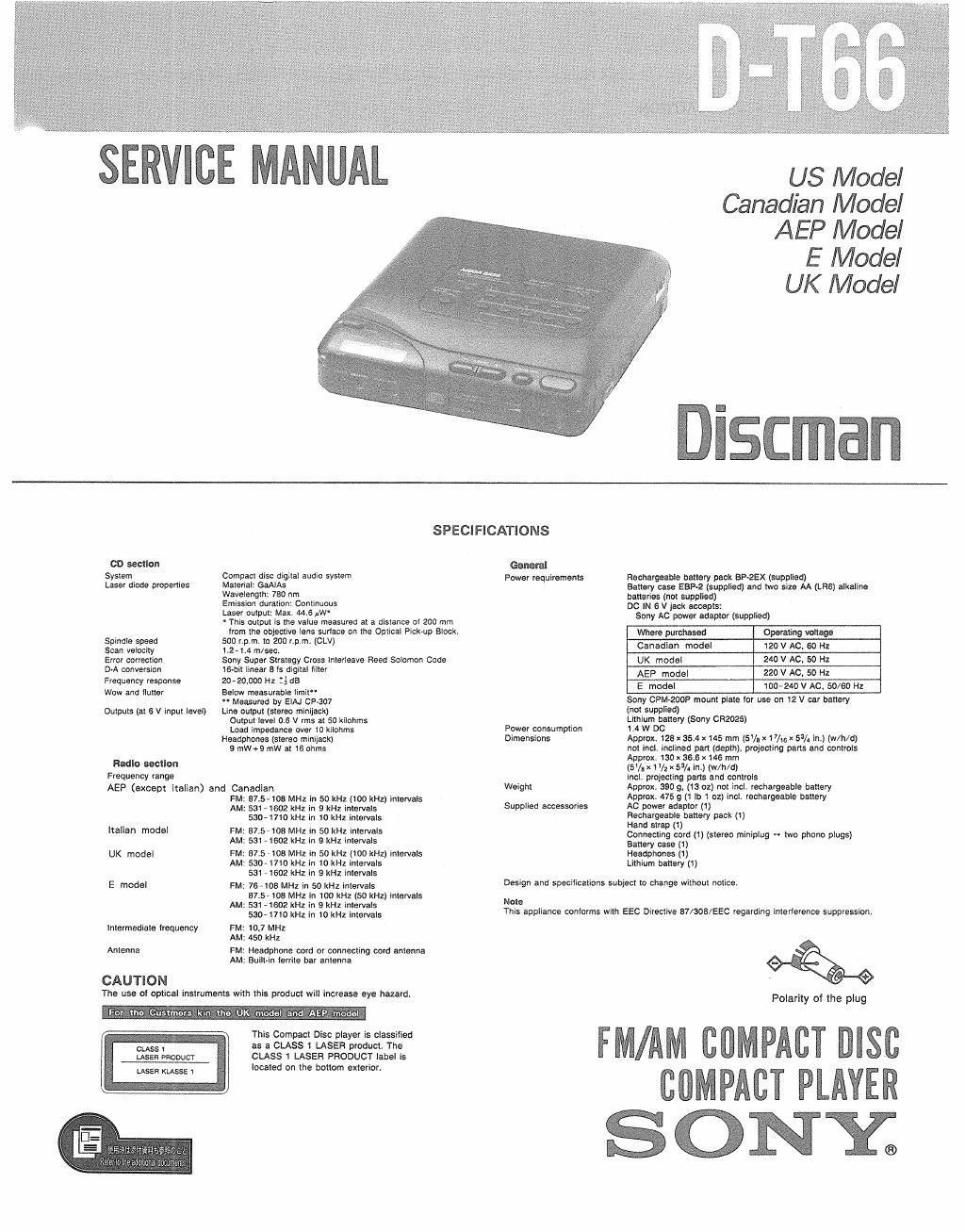 sony d t 66 service manual