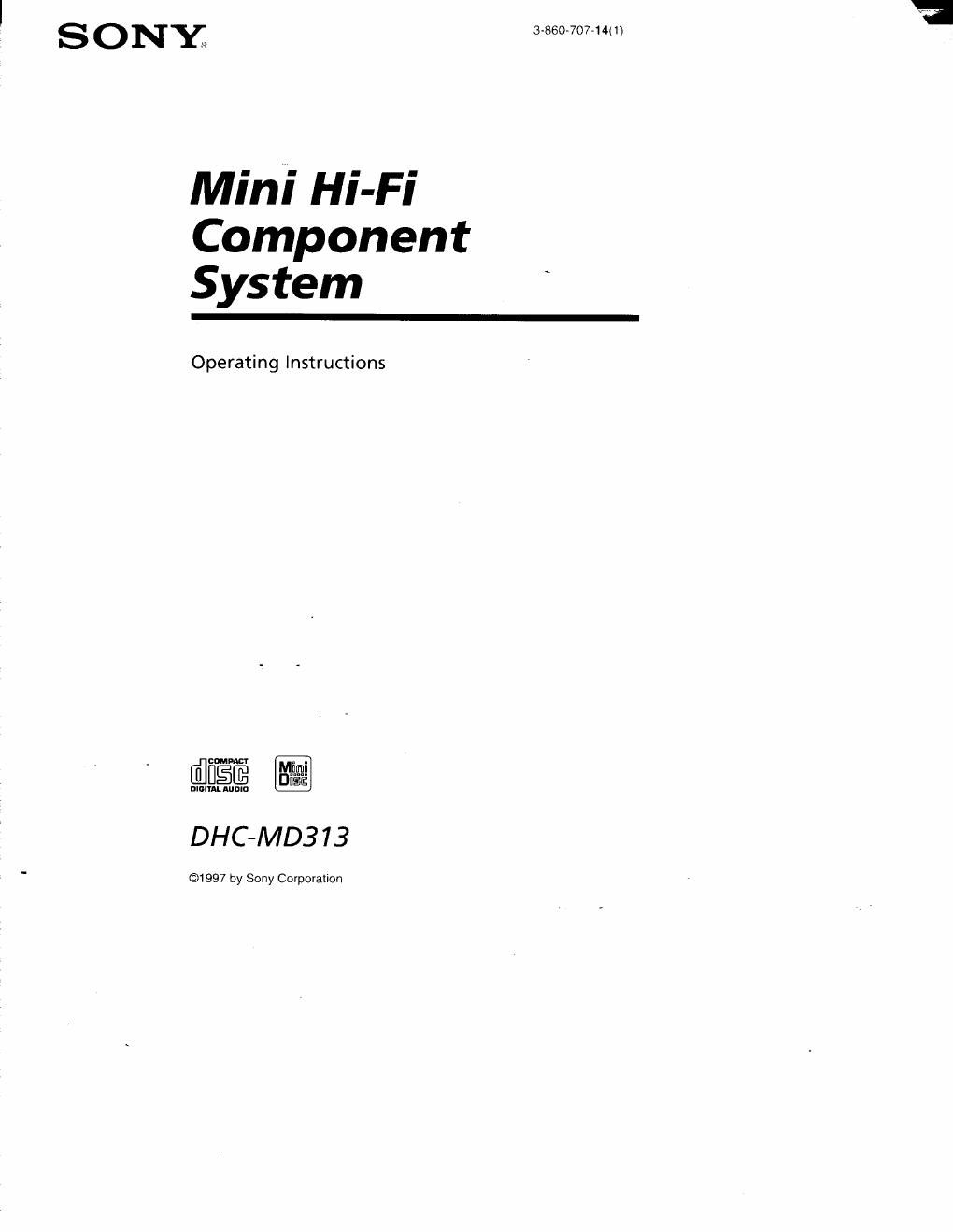 sony dhc md 313 owners manual