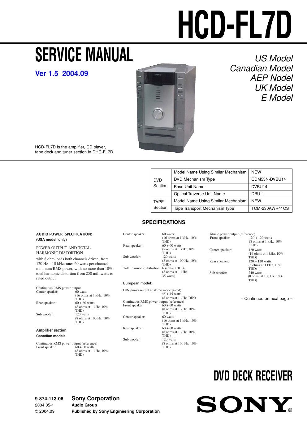 sony hcd fl 7 d service manual