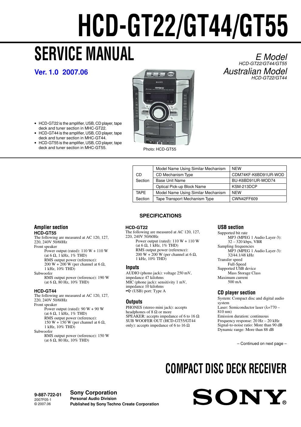 Hcd. Sony MHC gt55. Sony HCD gt22. Sony MHC gt444. Sony MHC 555 service manual.