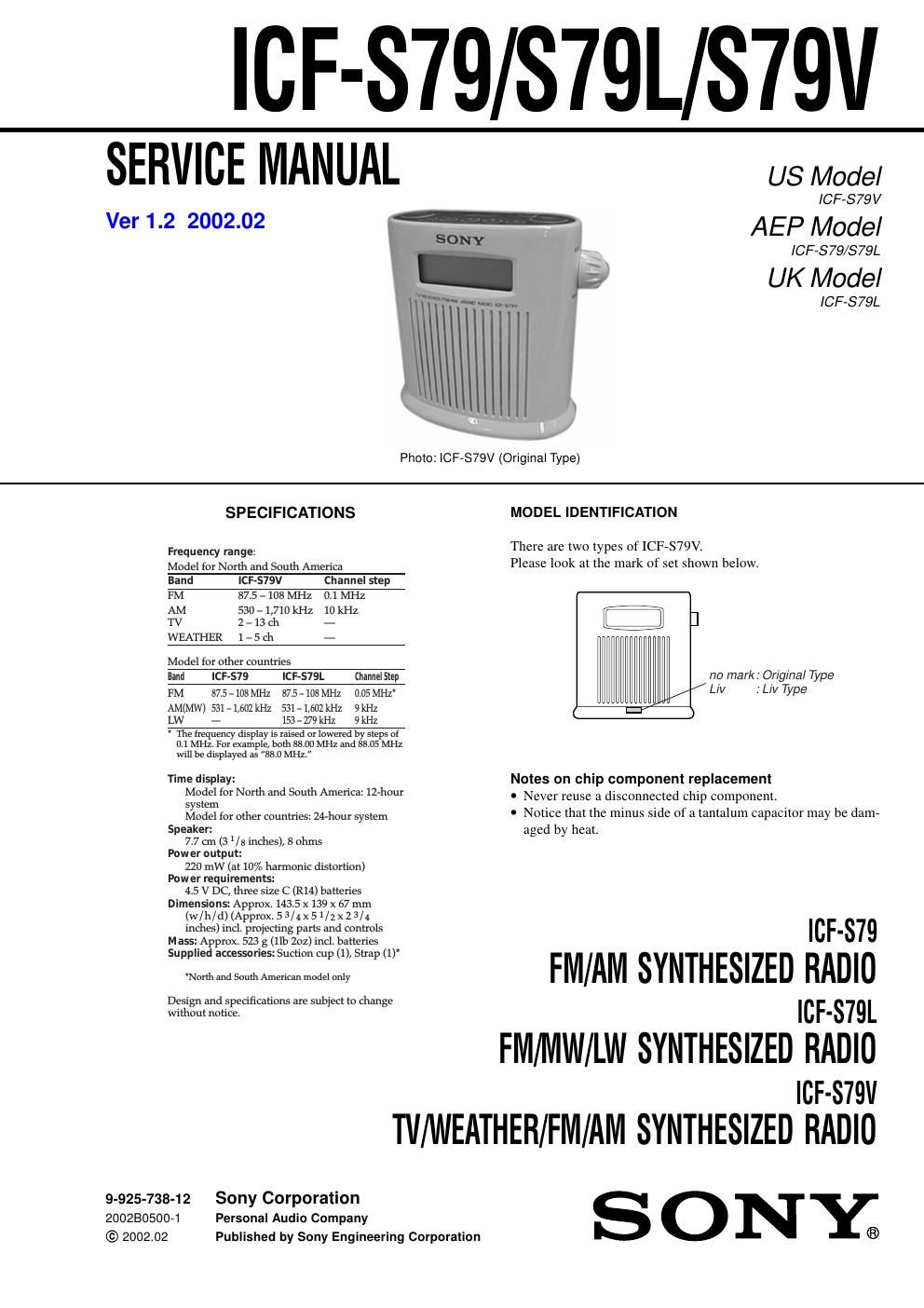 sony icf s 79 l service manual