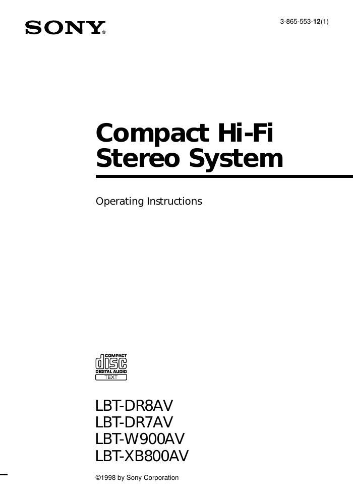 sony lbt dr 7 av owners manual