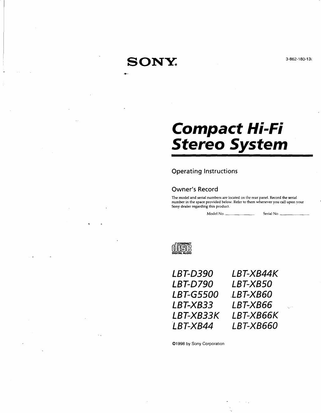 sony lbt xb 60 owners manual