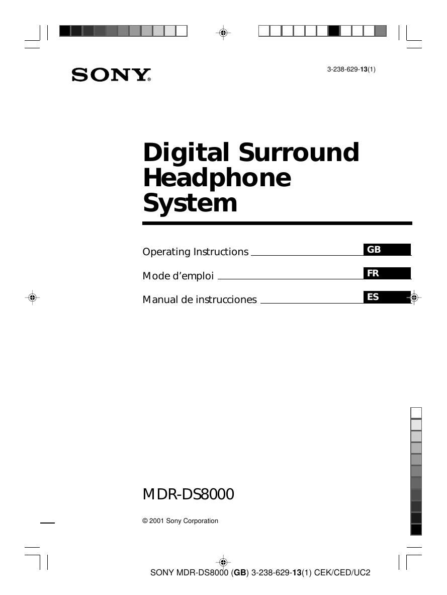 sony mdr ds 8000 owners manual