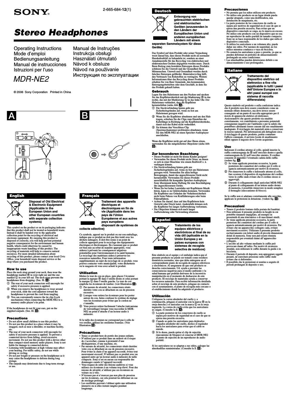 sony mdr ne 2 owners manual