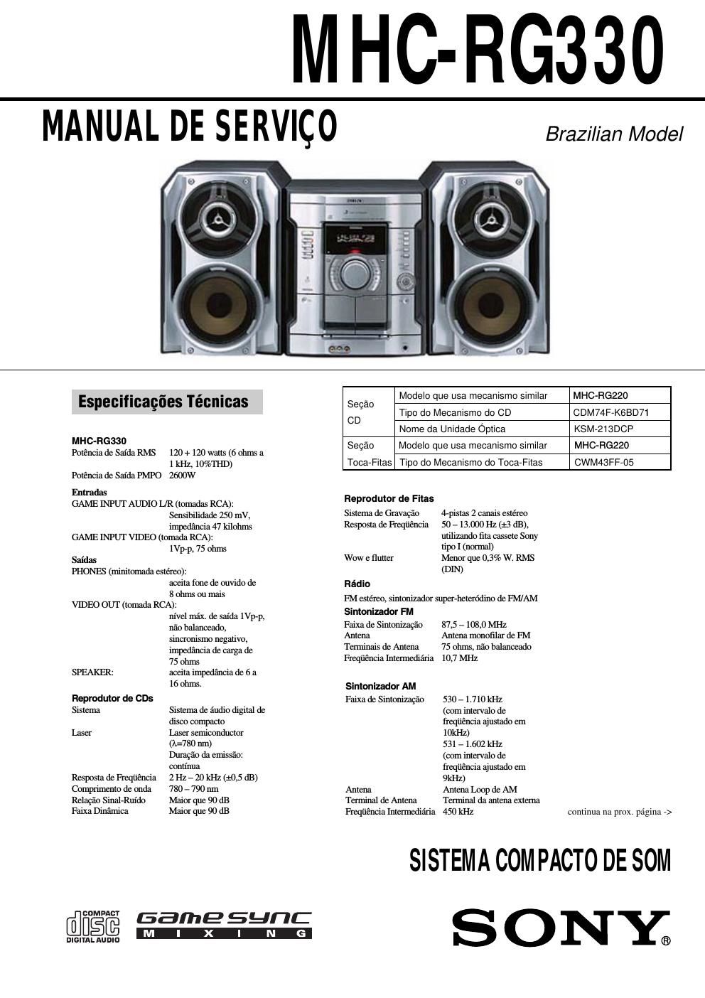 sony mhc rg 330