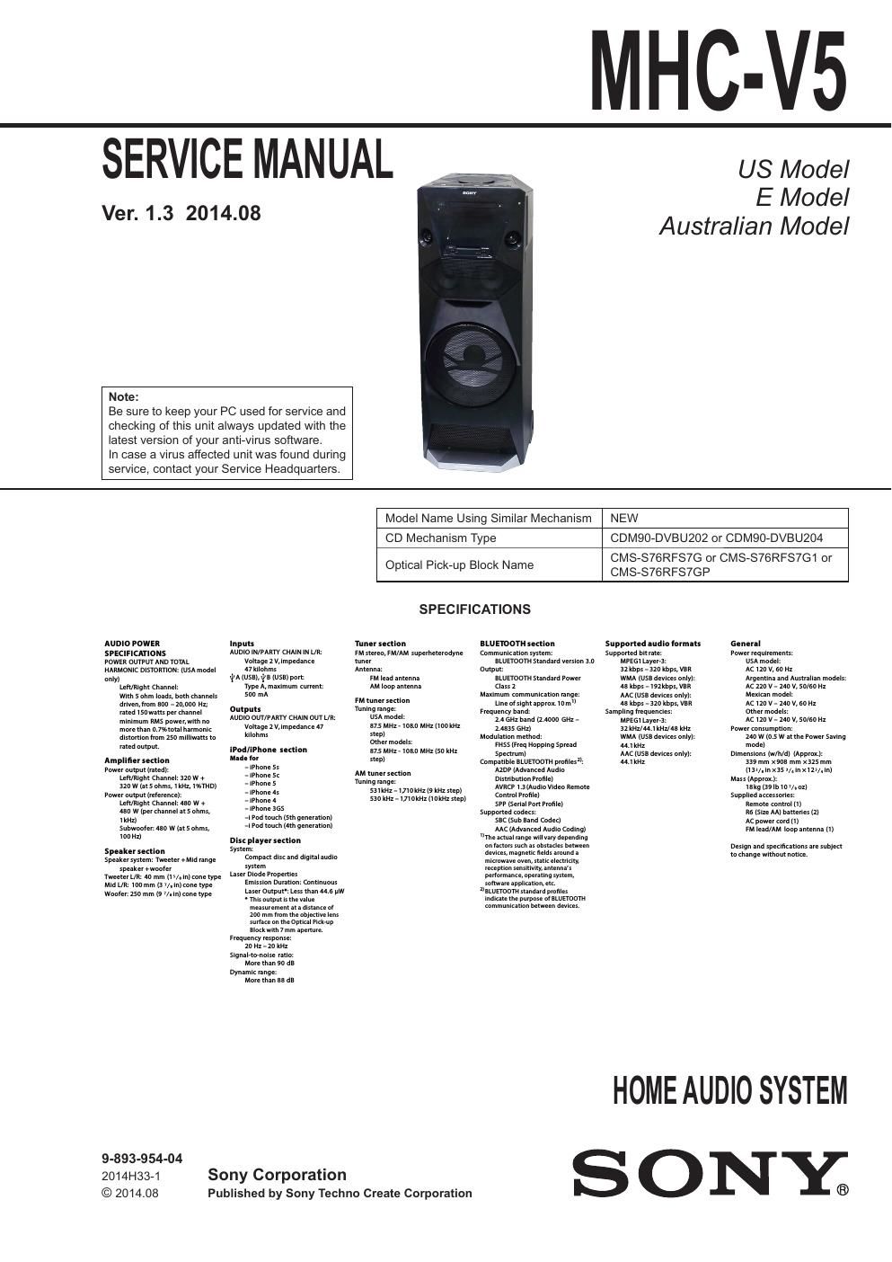 sony mhc v 5