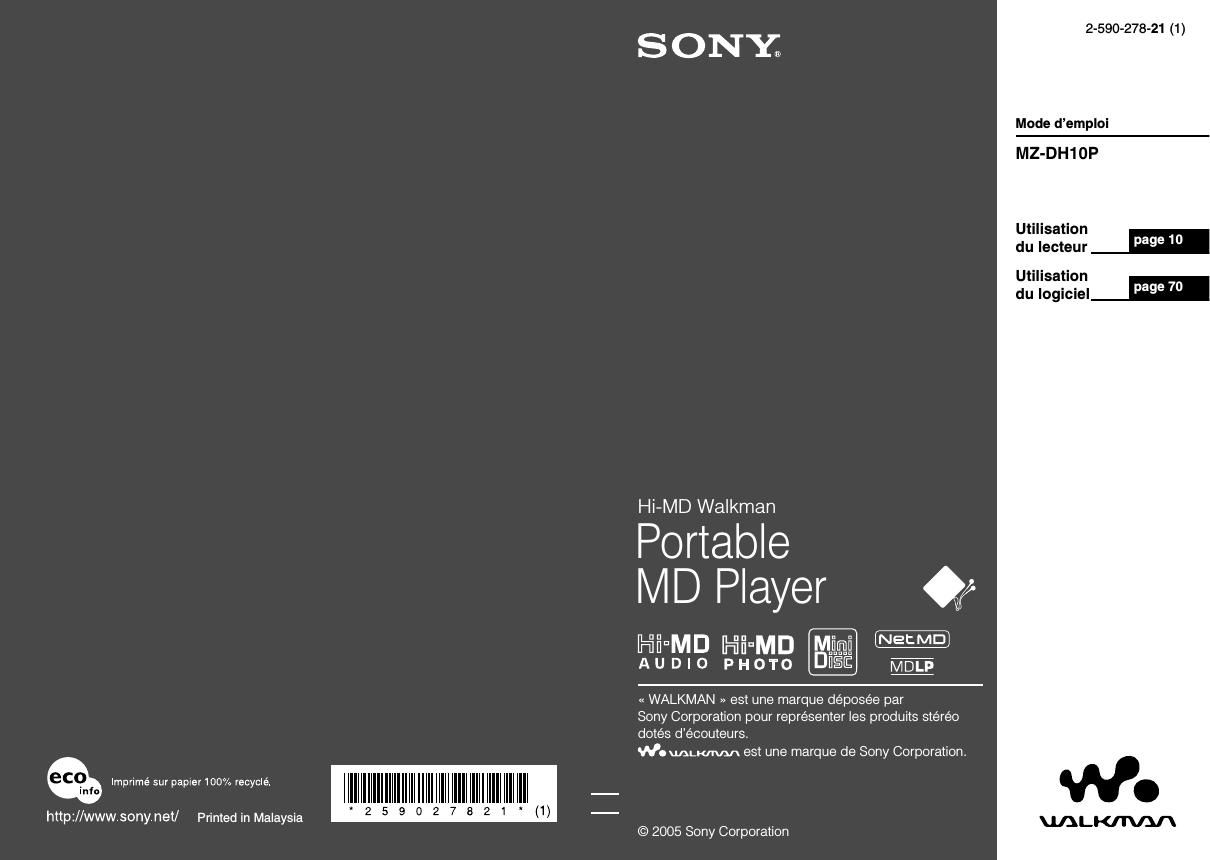 sony mz dh 10p fr