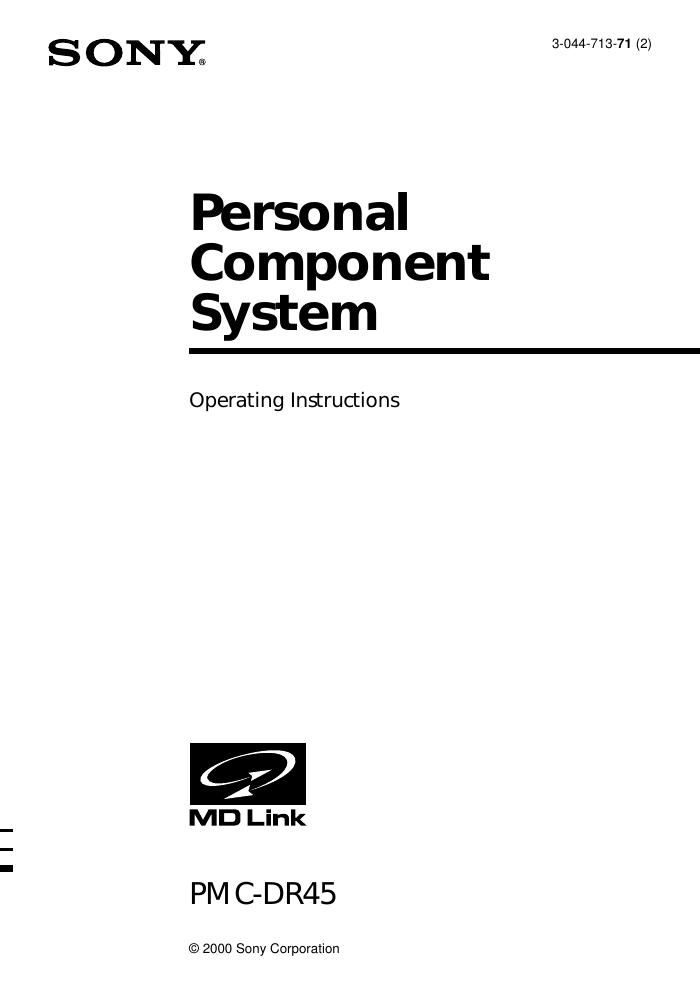 sony pmc dr 45 owners manual