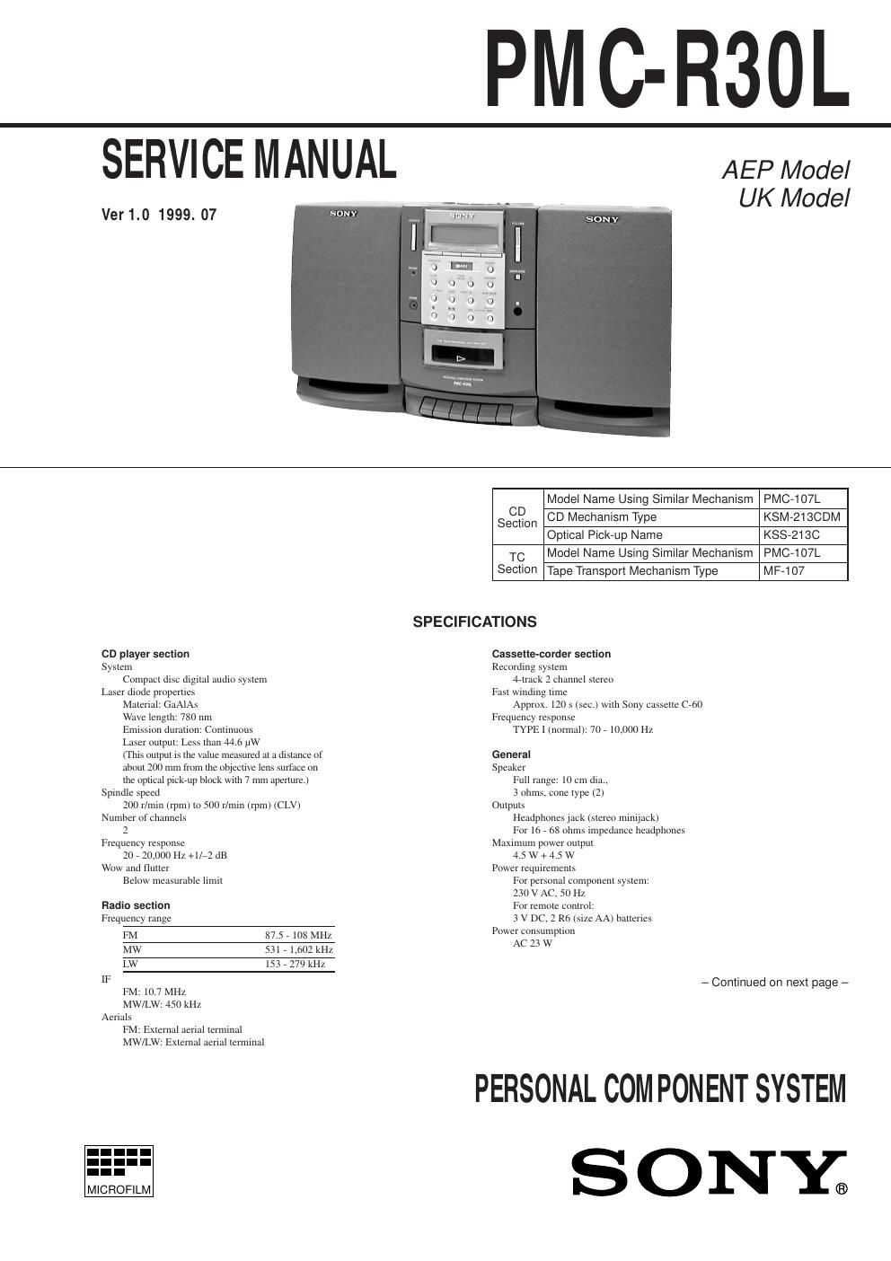 sony pmc r 30l