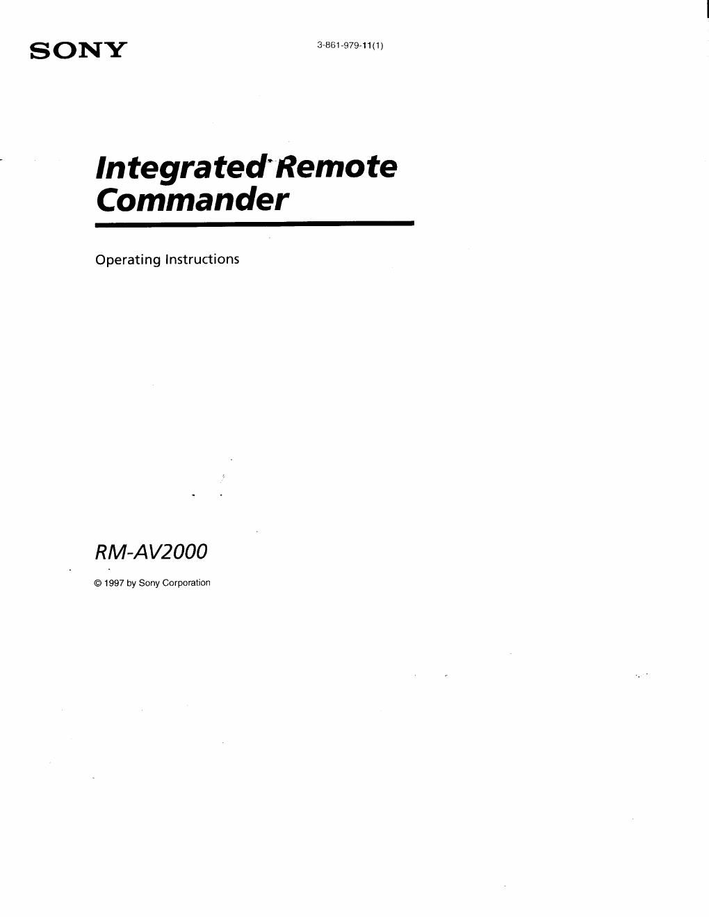 sony rm av 2000 owners manual