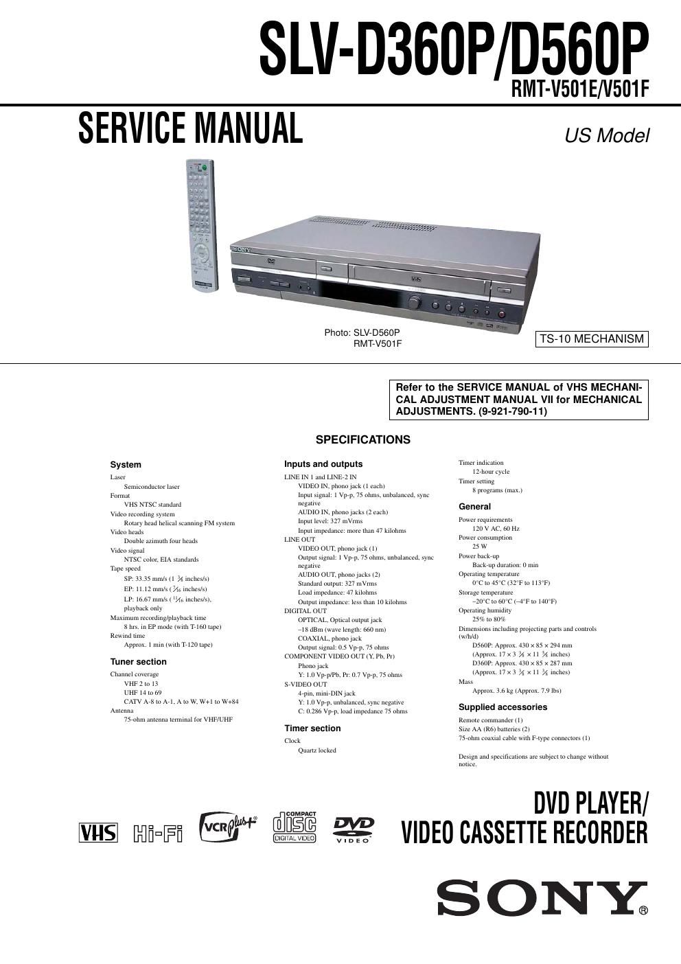 sony slv d 360 p service manual