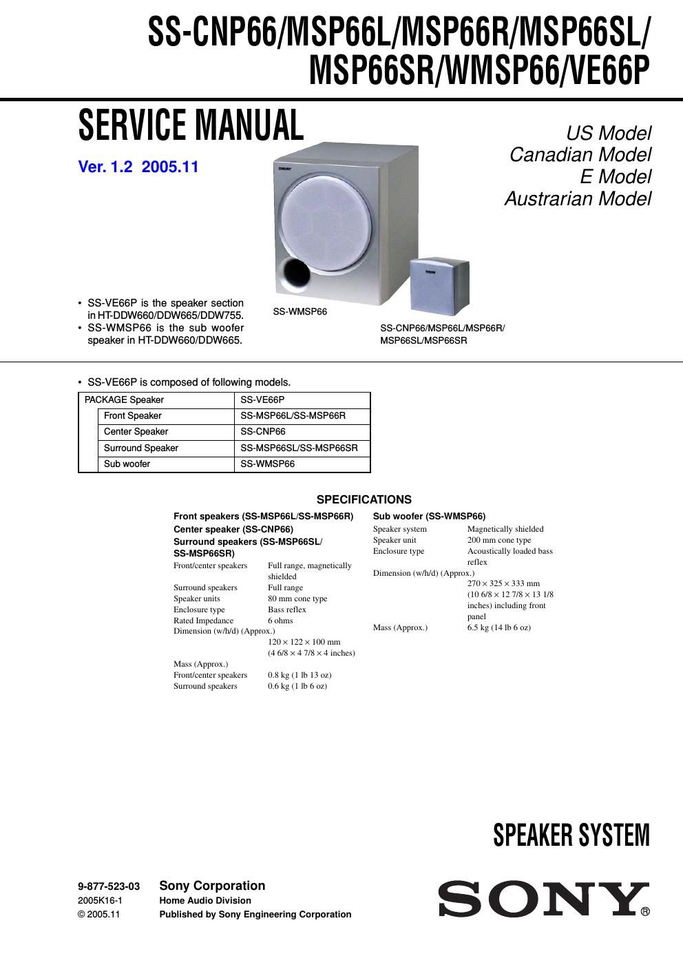 sony ss cnp 66 service manual