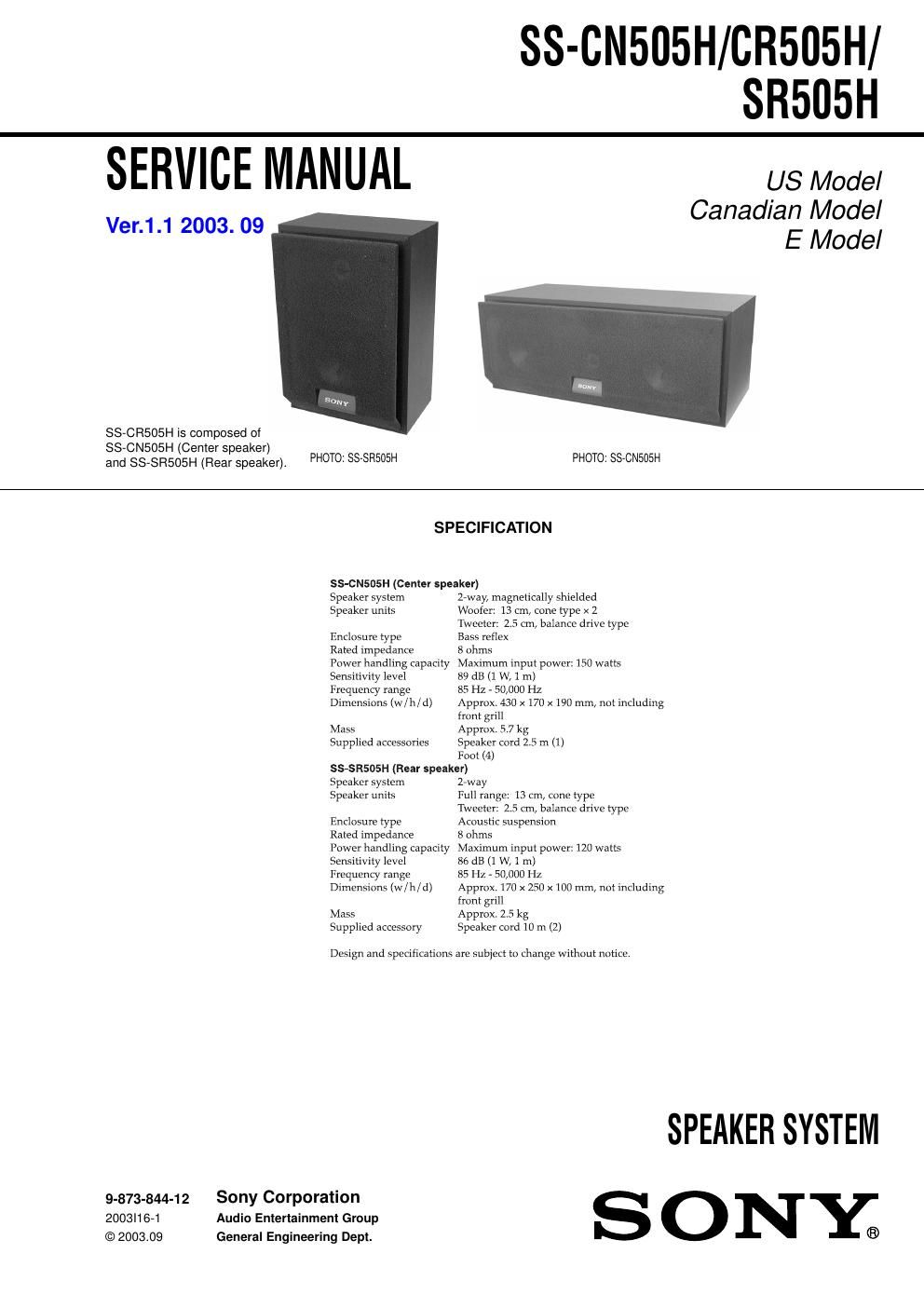 sony ss cr 505 h service manual